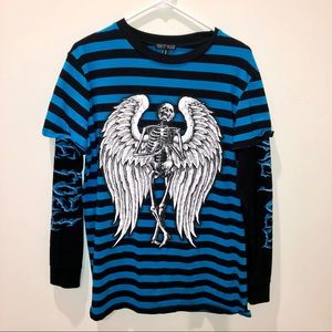 Dolls Kill Striped Layered Shirt